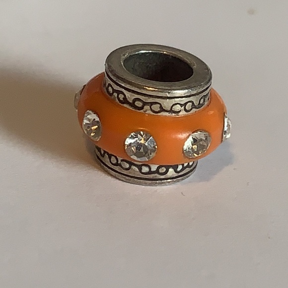 Brighton ABC Orange Oval Dazzle Spacer Bead - Picture 3 of 3